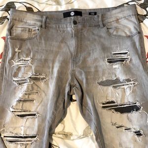 Jorden Craig distressed/ripped jeans size 40/32 Gray wash